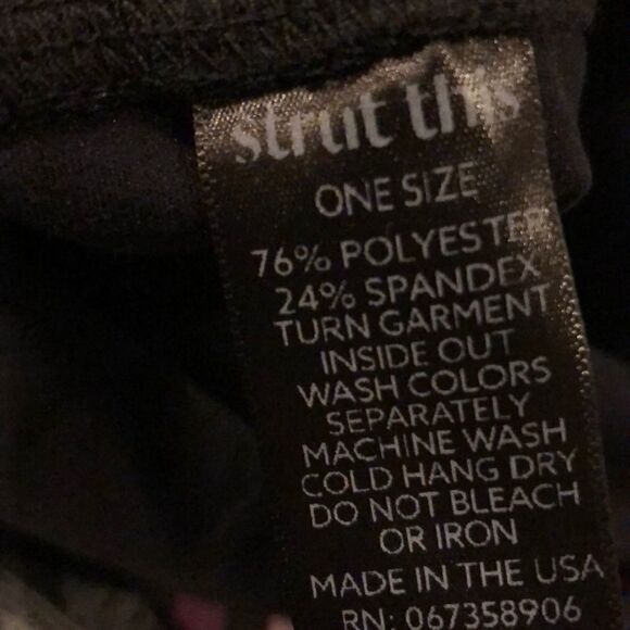 Strut This Black Leggings w. Pink & Purple Side Stripes - Picture 4 of 8